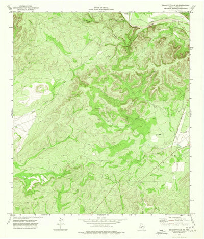 United States Geological Survey Brackettville NE, TX (1974, 24000-Scale) digital map