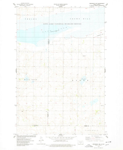 United States Geological Survey Braddock NE, ND (1975, 24000-Scale) digital map