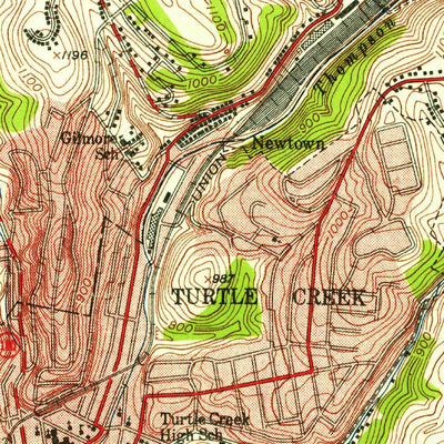 United States Geological Survey Braddock, PA (1953, 24000-Scale) digital map