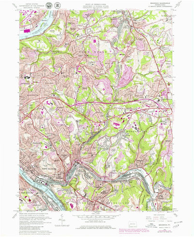 United States Geological Survey Braddock, PA (1960, 24000-Scale) digital map