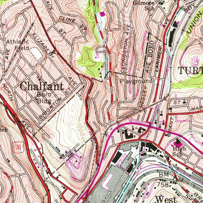 United States Geological Survey Braddock, PA (1960, 24000-Scale) digital map