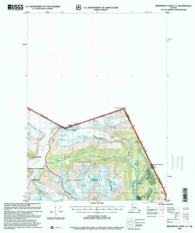 United States Geological Survey Bradfield Canal A-1, AK (1996, 63360-Scale) digital map