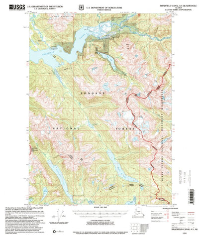 United States Geological Survey Bradfield Canal A-1, AK (1997, 63360-Scale) digital map