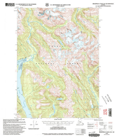 United States Geological Survey Bradfield Canal A-1, AK (2000, 63360-Scale) digital map