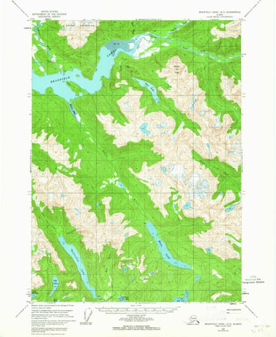 United States Geological Survey Bradfield Canal A-5, AK (1955, 63360-Scale) digital map