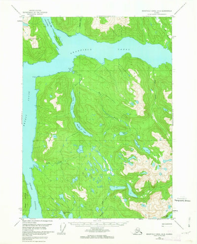 United States Geological Survey Bradfield Canal A-6, AK (1955, 63360-Scale) digital map