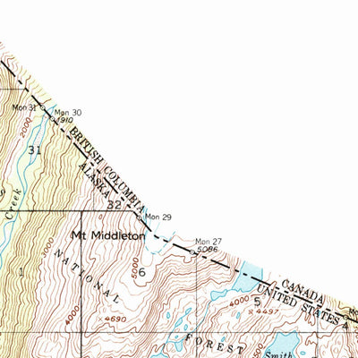 United States Geological Survey Bradfield Canal B-2, AK (1973, 63360-Scale) digital map