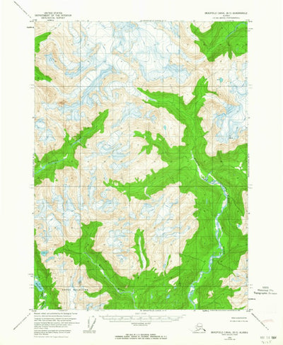 United States Geological Survey Bradfield Canal B-5, AK (1955, 63360-Scale) digital map