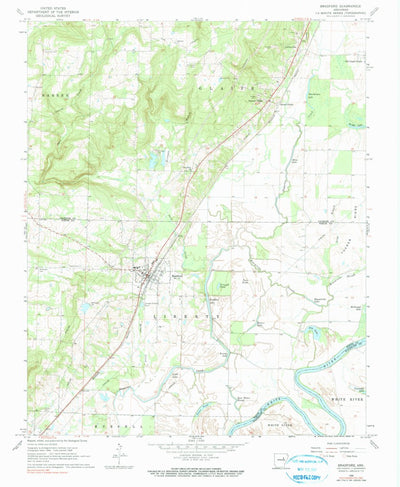 United States Geological Survey Bradford, AR (1968, 24000-Scale) digital map