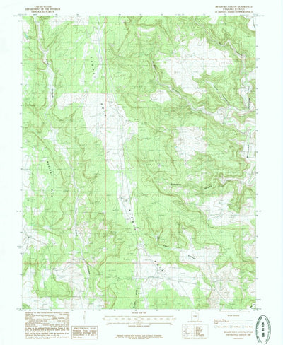 United States Geological Survey Bradford Canyon, UT (1985, 24000-Scale) digital map