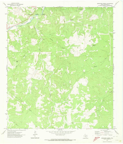 United States Geological Survey Bradford Creek, TX (1971, 24000-Scale) digital map