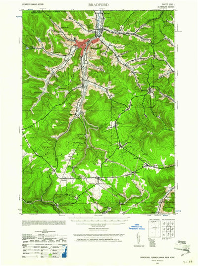 United States Geological Survey Bradford, PA-NY (1941, 62500-Scale) digital map