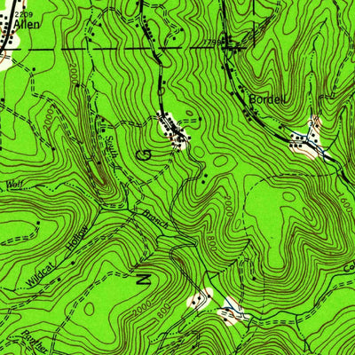 United States Geological Survey Bradford, PA-NY (1941, 62500-Scale) digital map