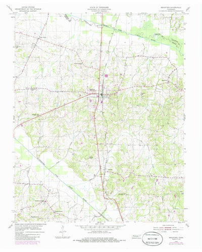 United States Geological Survey Bradford, TN (1954, 24000-Scale) digital map