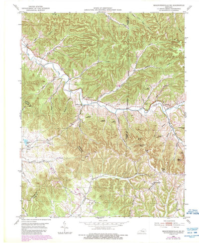United States Geological Survey Bradfordsville NE, KY (1953, 24000-Scale) digital map
