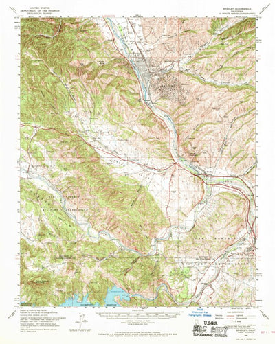 United States Geological Survey Bradley, CA (1961, 62500-Scale) digital map