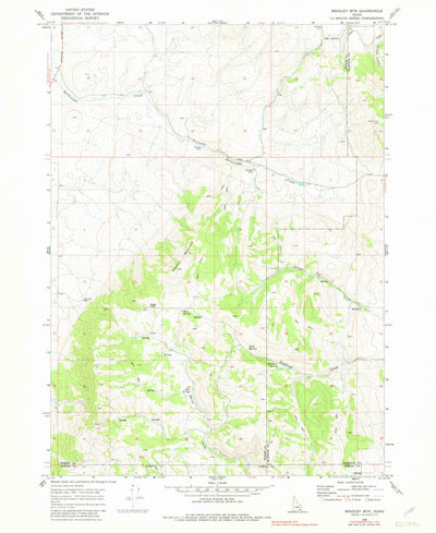 United States Geological Survey Bradley Mountain, ID (1968, 24000-Scale) digital map