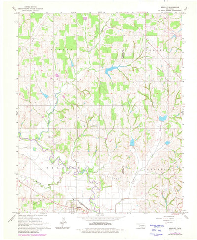 United States Geological Survey Bradley, OK (1966, 24000-Scale) digital map