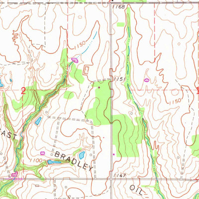 United States Geological Survey Bradley, OK (1966, 24000-Scale) digital map