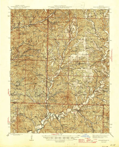United States Geological Survey Bradleyville, MO (1945, 62500-Scale) digital map