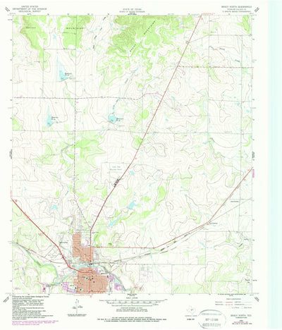 United States Geological Survey Brady North, TX (1960, 24000-Scale) digital map