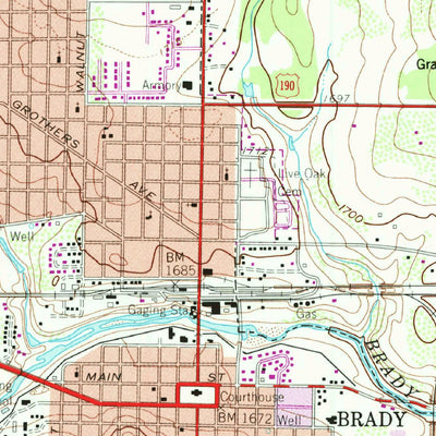 United States Geological Survey Brady North, TX (1960, 24000-Scale) digital map