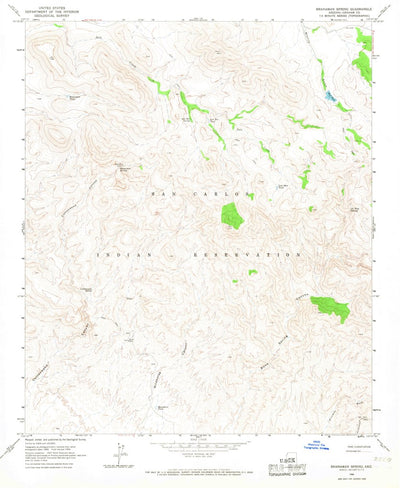 United States Geological Survey Branaman Spring, AZ (1966, 24000-Scale) digital map