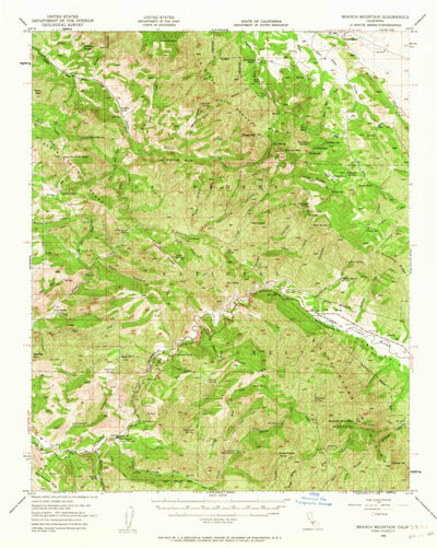 United States Geological Survey Branch Mountain, CA (1952, 62500-Scale) digital map