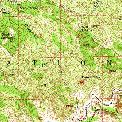 United States Geological Survey Branch Mountain, CA (1952, 62500-Scale) digital map