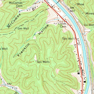 United States Geological Survey Branchland, WV (1962, 24000-Scale) digital map