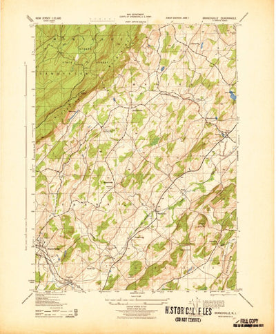 United States Geological Survey Branchville, NJ (1943, 31680-Scale) digital map
