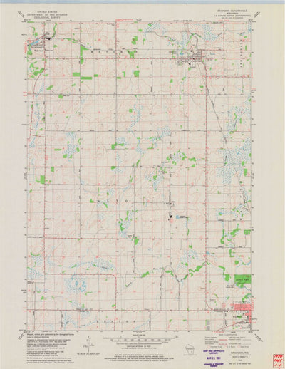 United States Geological Survey Brandon, WI (1980, 24000-Scale) digital map