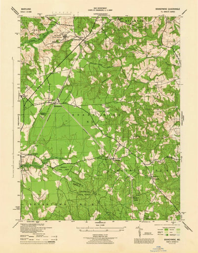 United States Geological Survey Brandywine, MD (1944, 31680-Scale) digital map