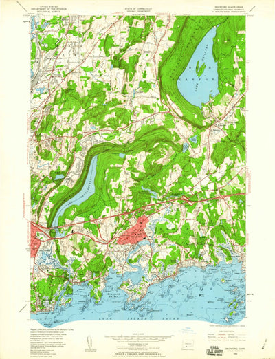 United States Geological Survey Branford, CT (1954, 24000-Scale) digital map