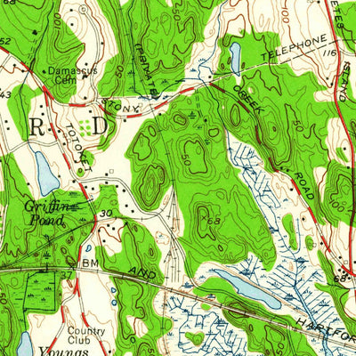 United States Geological Survey Branford, CT (1954, 24000-Scale) digital map