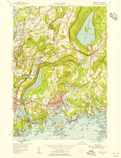 United States Geological Survey Branford, CT (1954, 31680-Scale) digital map