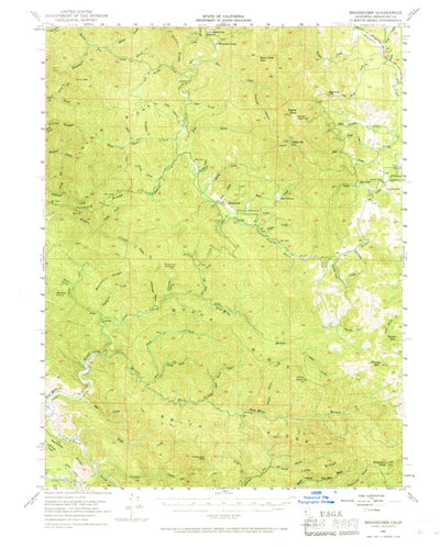 United States Geological Survey Branscomb, CA (1951, 62500-Scale) digital map