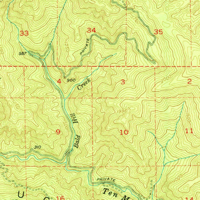 United States Geological Survey Branscomb, CA (1951, 62500-Scale) digital map