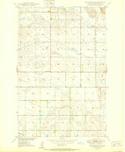 United States Geological Survey Brantford NW, ND (1950, 24000-Scale) digital map
