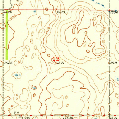United States Geological Survey Brantford NW, ND (1950, 24000-Scale) digital map