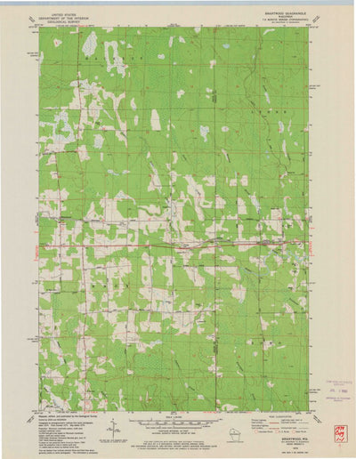 United States Geological Survey Brantwood, WI (1979, 24000-Scale) digital map