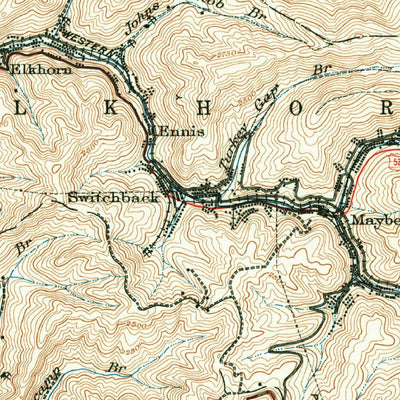United States Geological Survey Branwell, WV-VA (1924, 62500-Scale) digital map