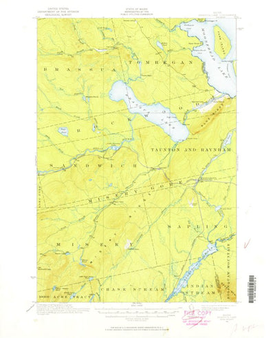 United States Geological Survey Brassua Lake, ME (1921, 62500-Scale) digital map