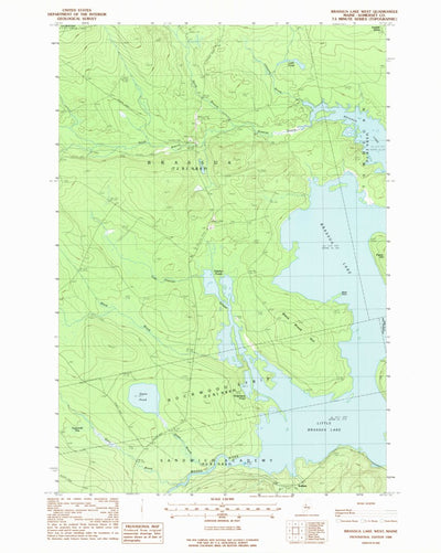 United States Geological Survey Brassua Lake West, ME (1988, 24000-Scale) digital map
