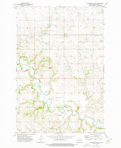 United States Geological Survey Bratburg Butte, ND (1973, 24000-Scale) digital map