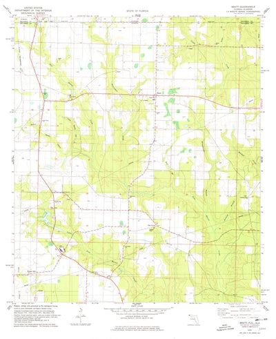 United States Geological Survey Bratt, FL-AL (1978, 24000-Scale) digital map