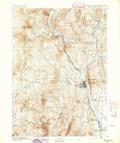 United States Geological Survey Brattleboro, VT-NH (1891, 62500-Scale) digital map