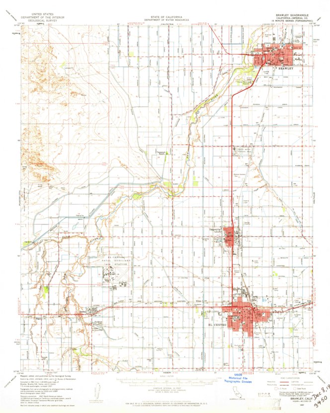 Brawley, CA (1957, 62500-Scale) Map by United States Geological Survey ...