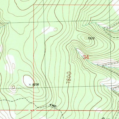 United States Geological Survey Brays Canyon, MT (1988, 24000-Scale) digital map