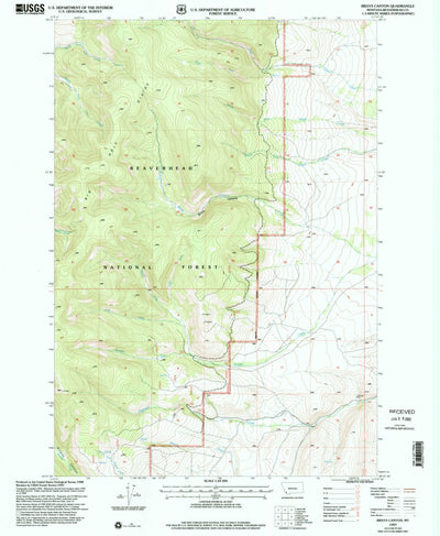 United States Geological Survey Brays Canyon, MT (1997, 24000-Scale) digital map